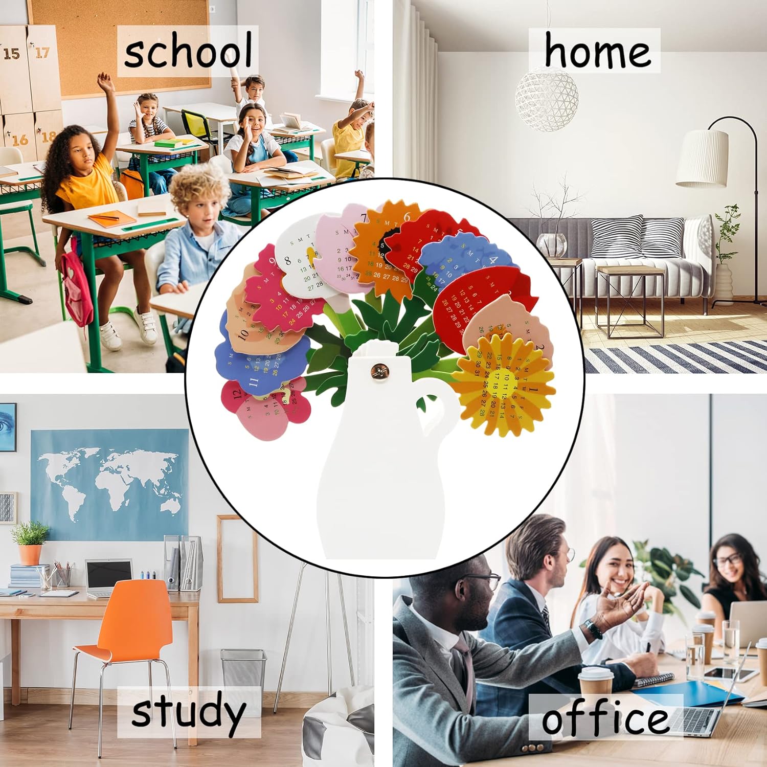 🌹Flower Vase Shape Desktop Calendar