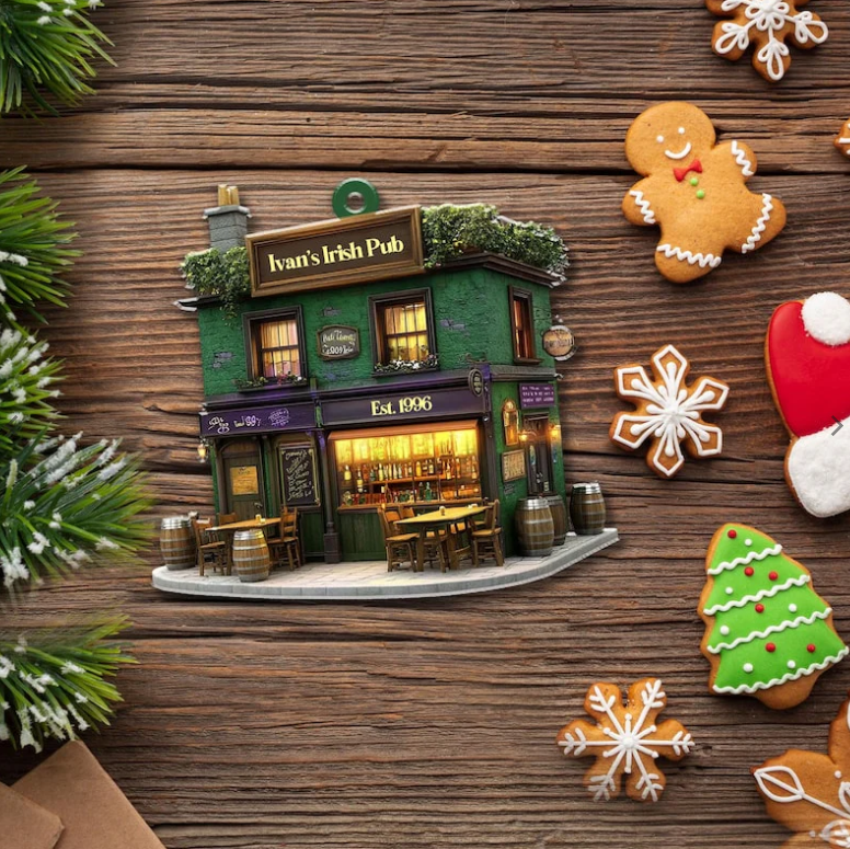 Irish Pub Ornament For Christmas Tree Decor