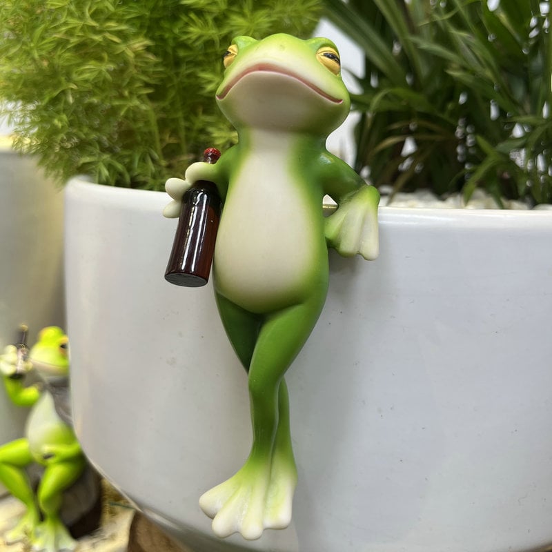 🐸 Frog Flower Pot Hanger Ornament🍷