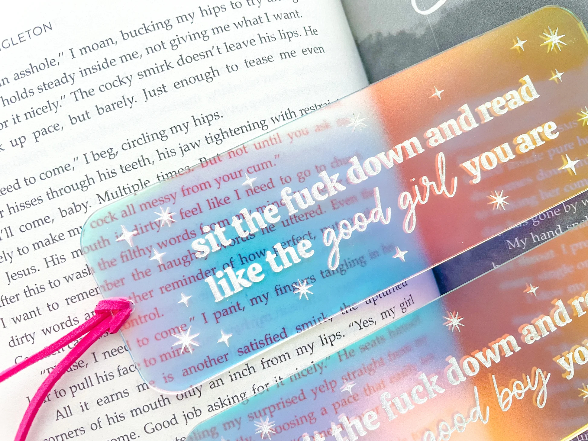 Sit Down And Read Iridescent Bookmark