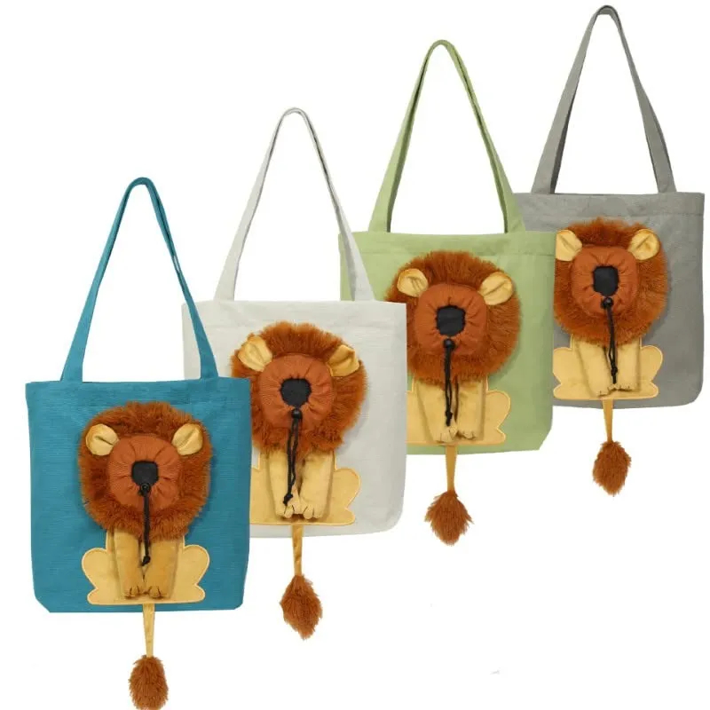 🐱Cute Lion-Shaped Pet Canvas Shoulder Bag Cat Carrier