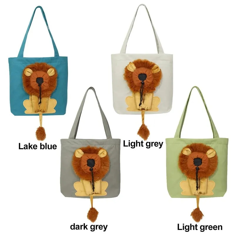 🐱Cute Lion-Shaped Pet Canvas Shoulder Bag Cat Carrier