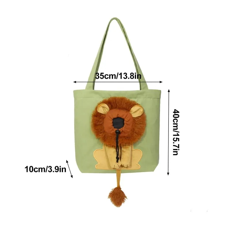 🐱Cute Lion-Shaped Pet Canvas Shoulder Bag Cat Carrier