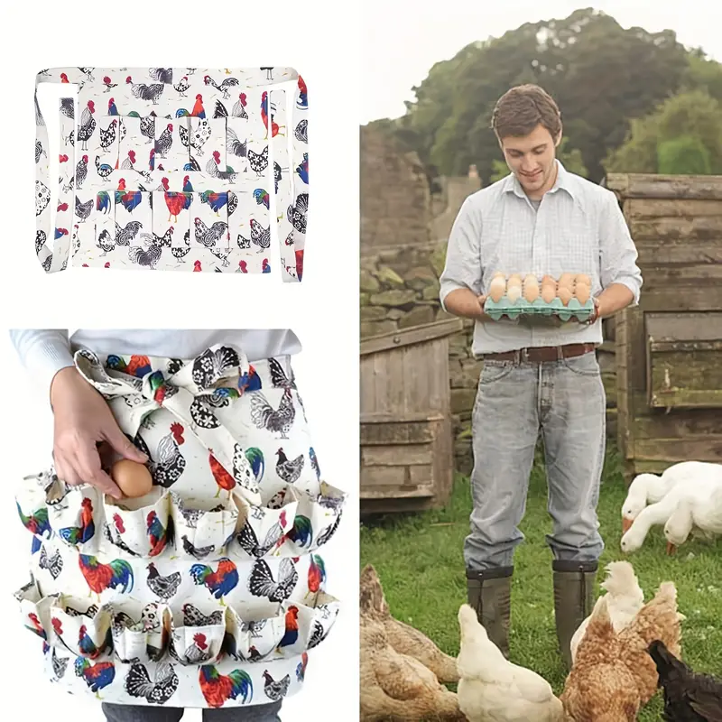 Durable Eggs Gathering Apron With Pockets