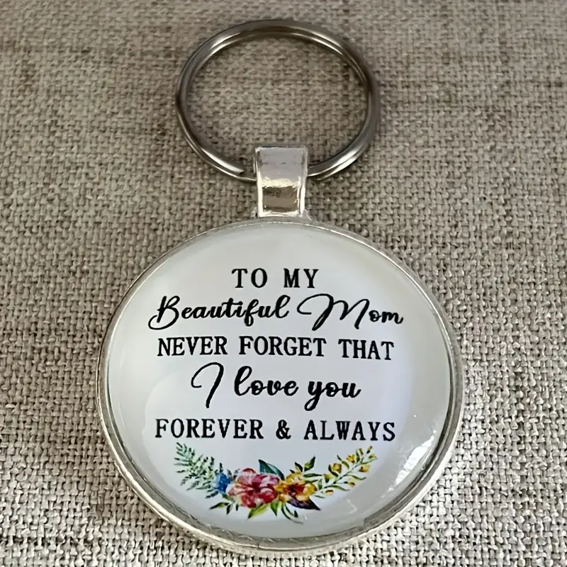"To My Beautiful Mom" Gemstone Keychain