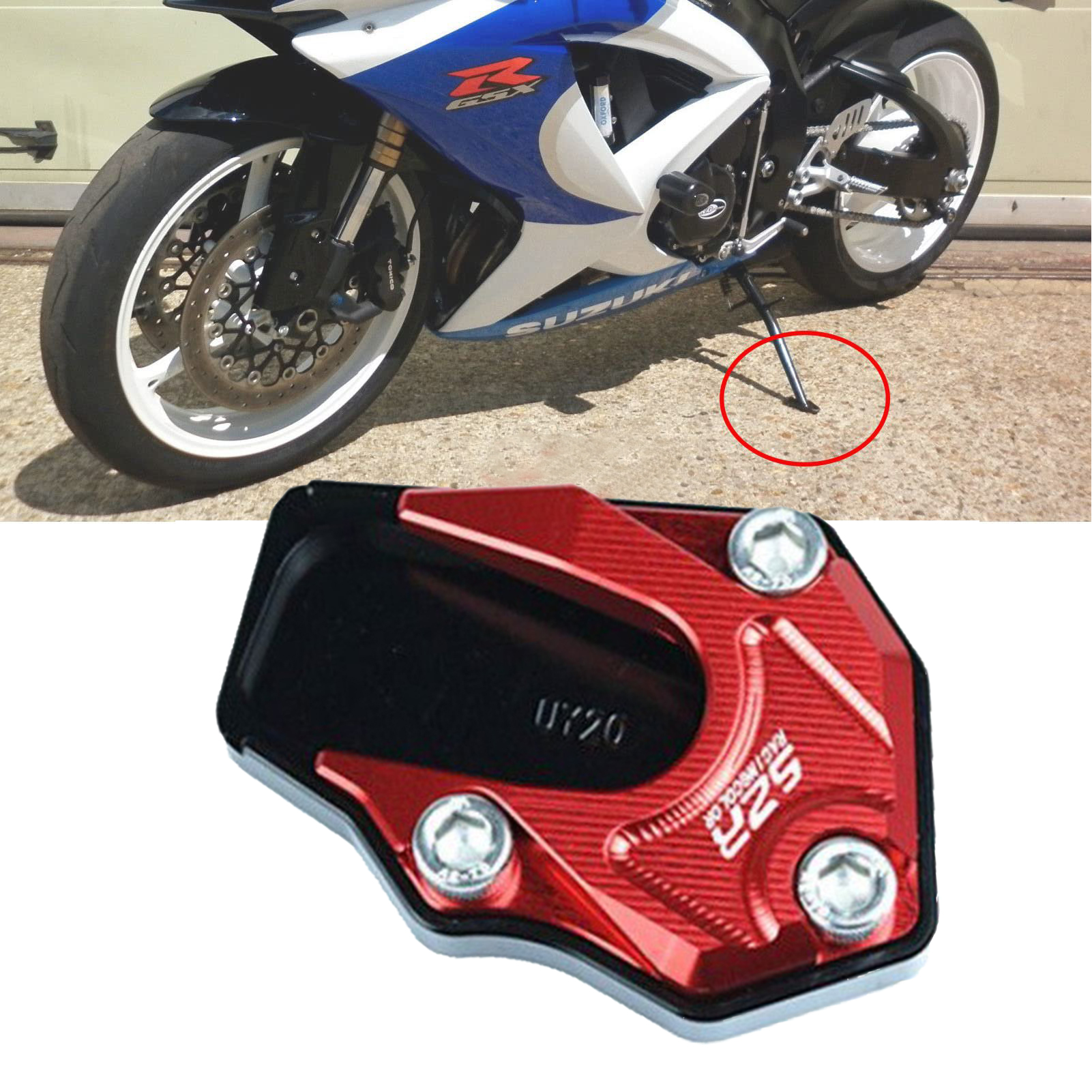Motorcycle support frame stainless steel alloy foot pads