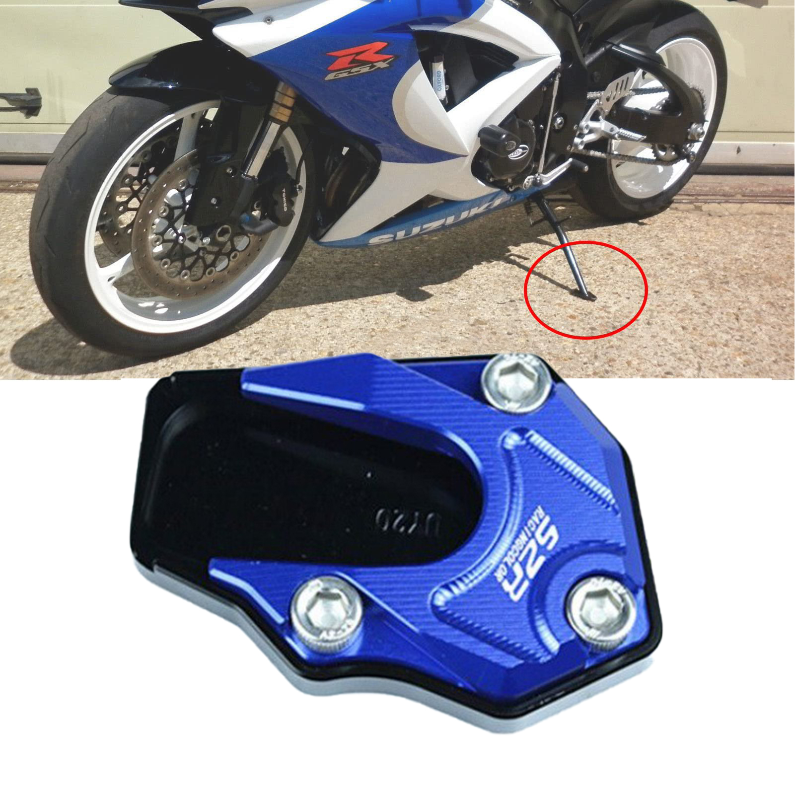 Motorcycle support frame stainless steel alloy foot pads