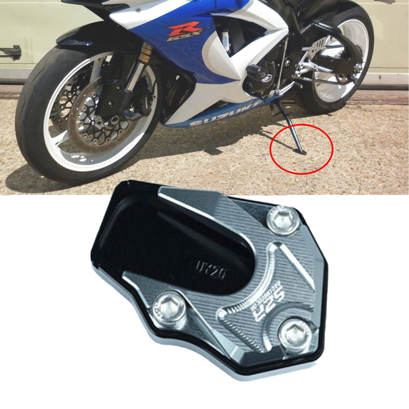 Motorcycle support frame stainless steel alloy foot pads