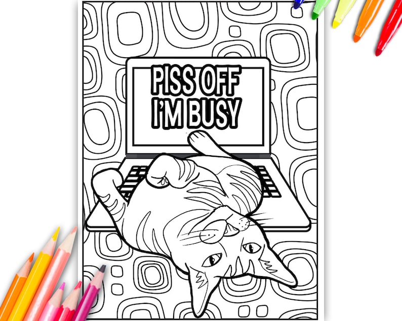 🎨Funny Kitty Memes Coloring Book For Adult Relaxation