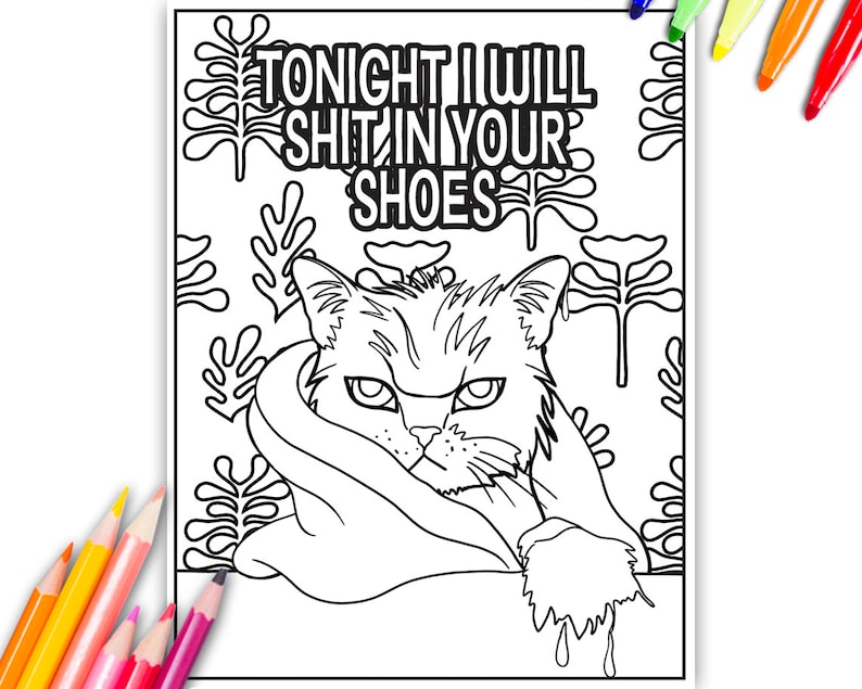 🎨Funny Kitty Memes Coloring Book For Adult Relaxation