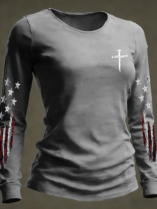 Casual faith-inspired long-sleeved T-shirt