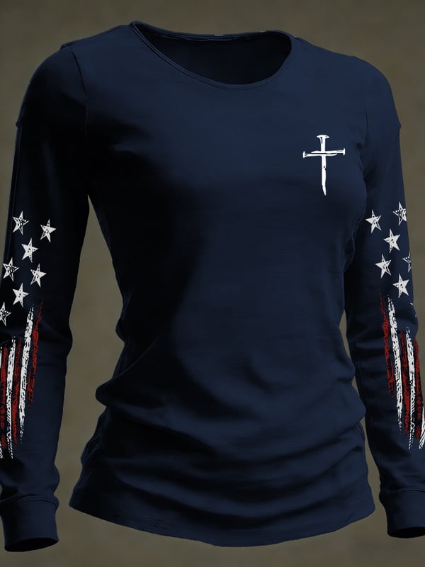 Casual faith-inspired long-sleeved T-shirt