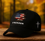 Unisex Freedom American Flag Print Baseball Cap