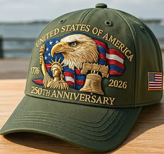 USA 250th Anniversary Embroidered Baseball Cap