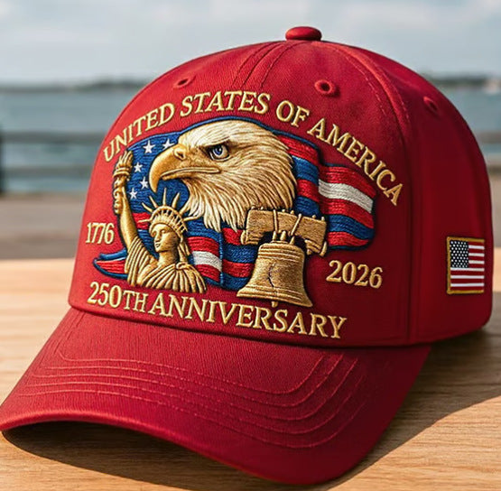 USA 250th Anniversary Embroidered Baseball Cap
