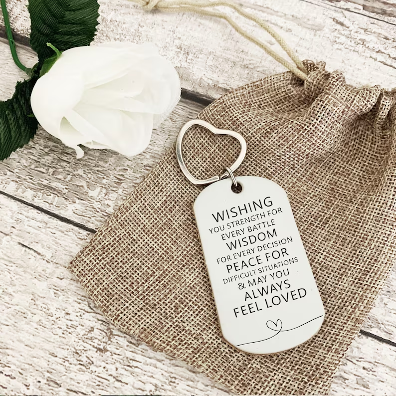 ✨🥰Christmas Gifts for Best Friend | Encouraging Words Leather Keychain🎄