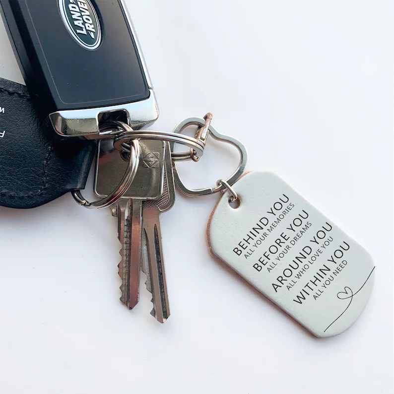 ✨🥰Christmas Gifts for Best Friend | Encouraging Words Leather Keychain🎄
