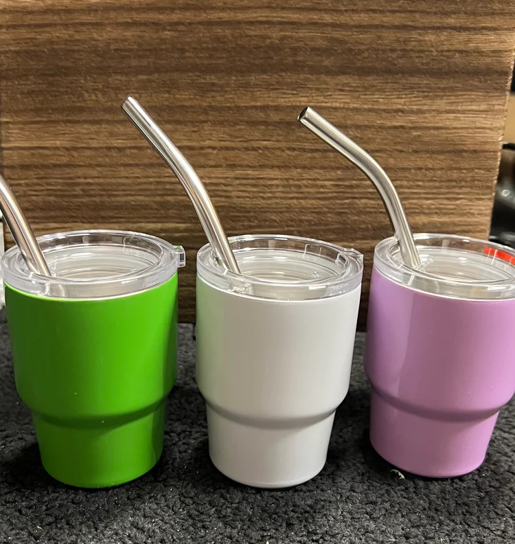 Mini Stainless Steel Tumbler with Straw