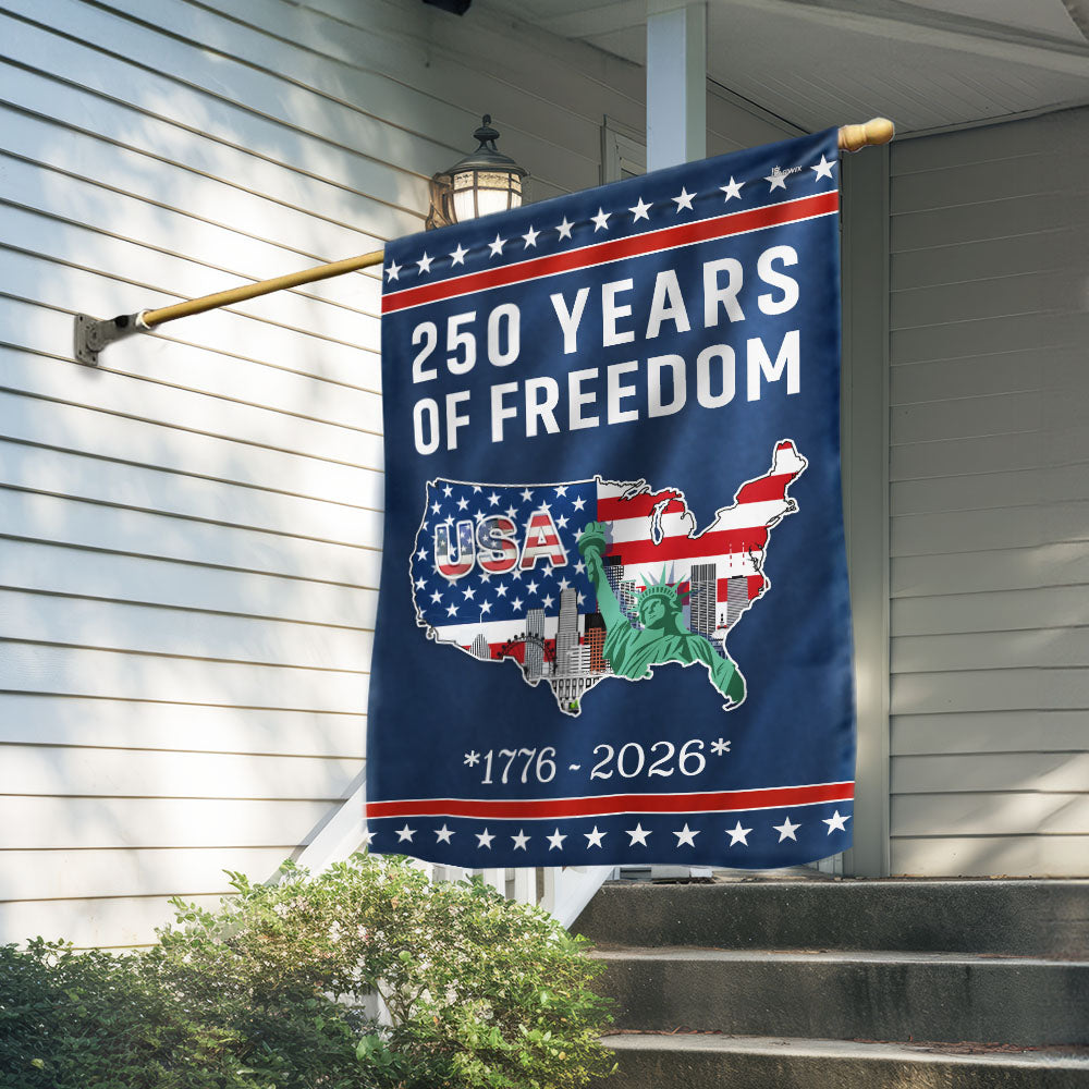 250 Years of Freedom Flag | USA Map Liberty 1776–2026 Patriotic Flag