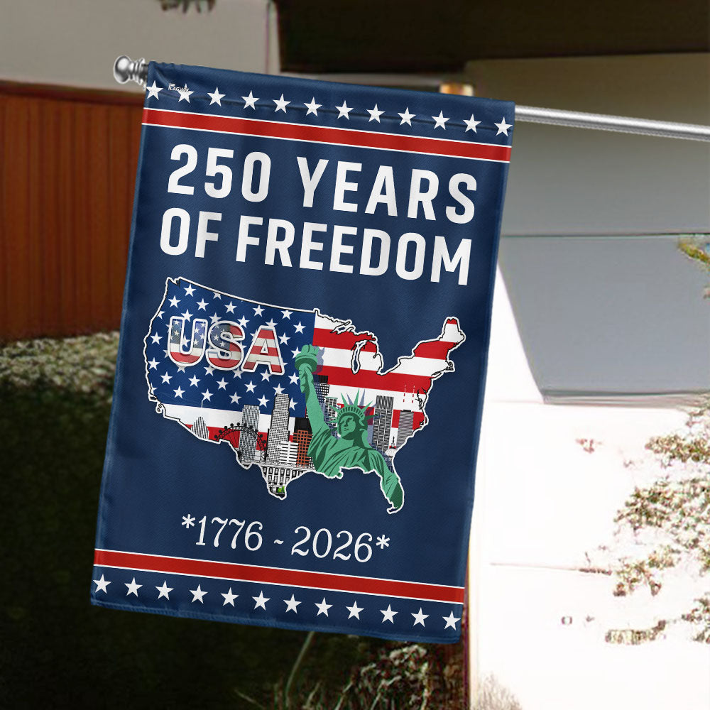 250 Years of Freedom Flag | USA Map Liberty 1776–2026 Patriotic Flag