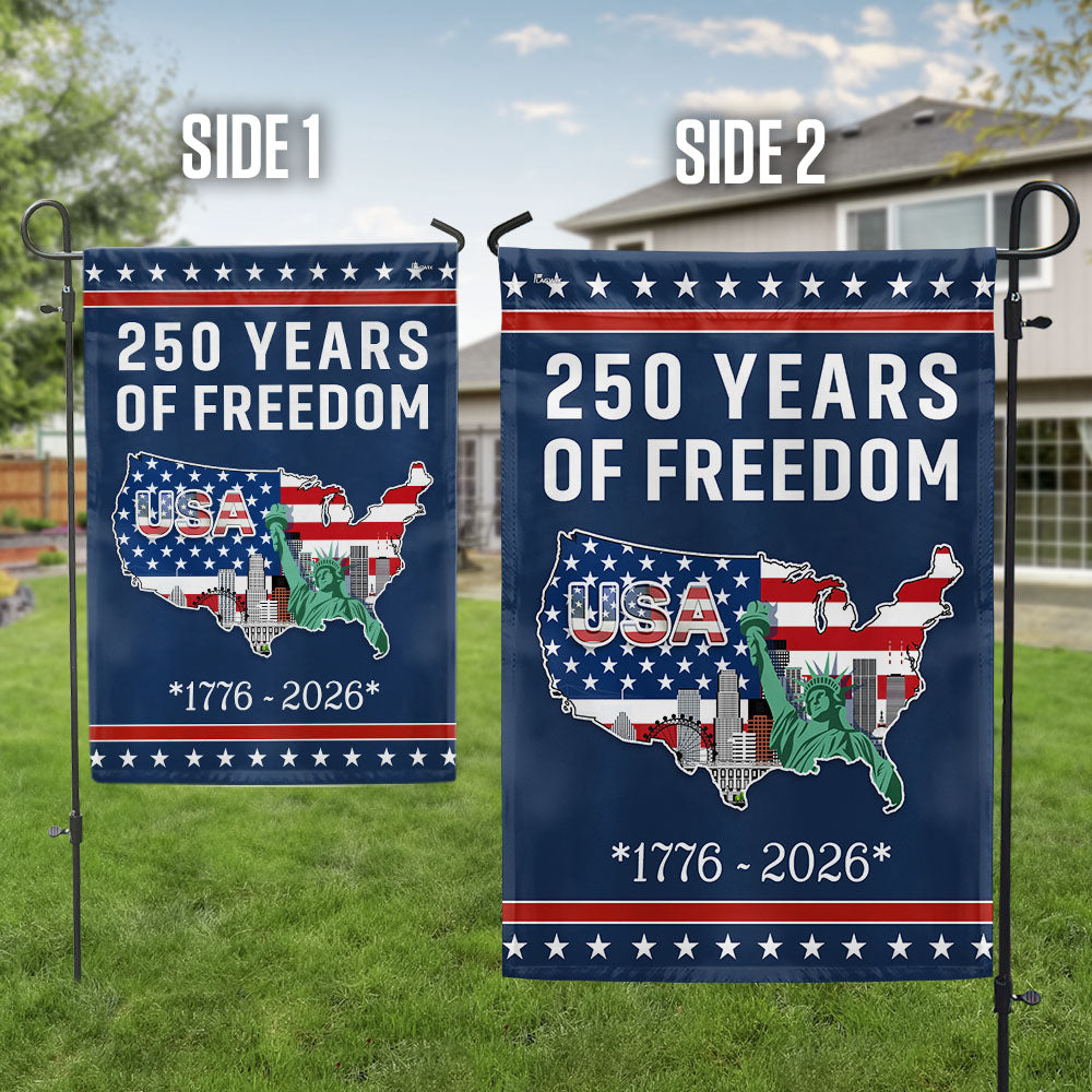 250 Years of Freedom Flag | USA Map Liberty 1776–2026 Patriotic Flag