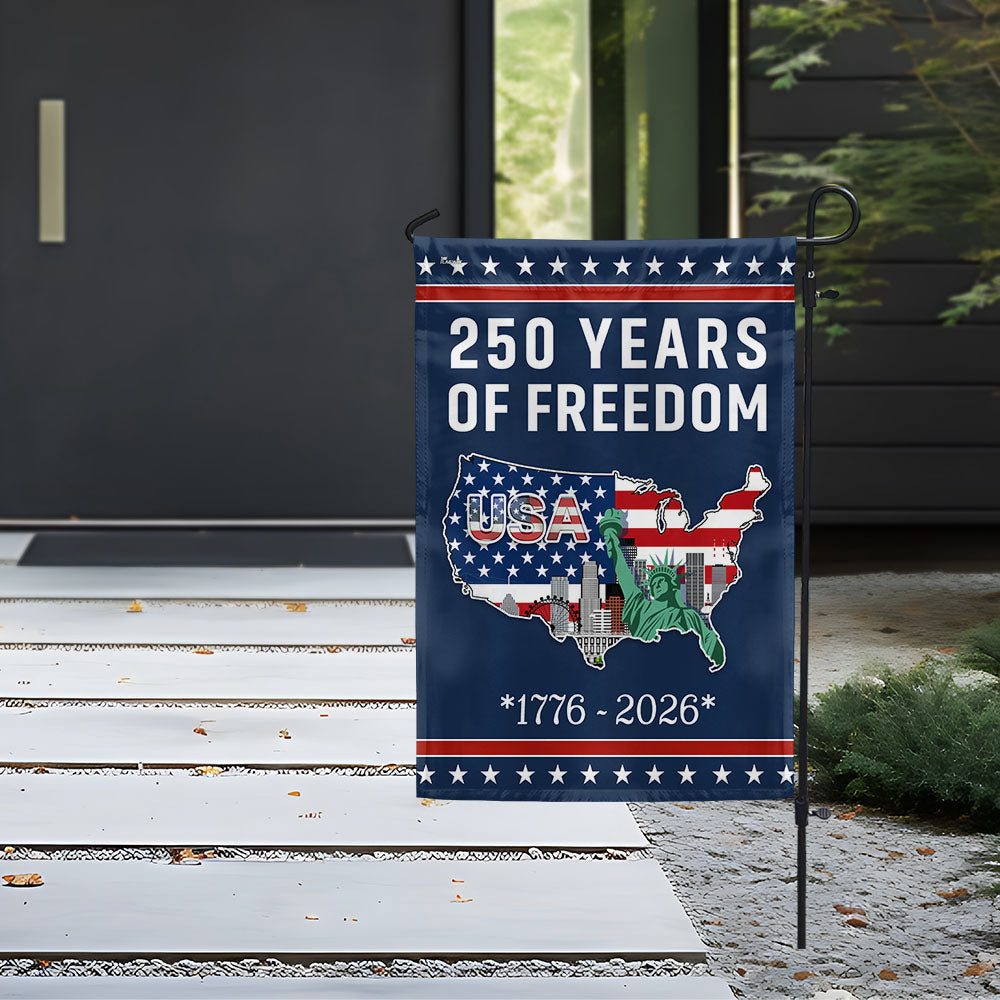 250 Years of Freedom Flag | USA Map Liberty 1776–2026 Patriotic Flag