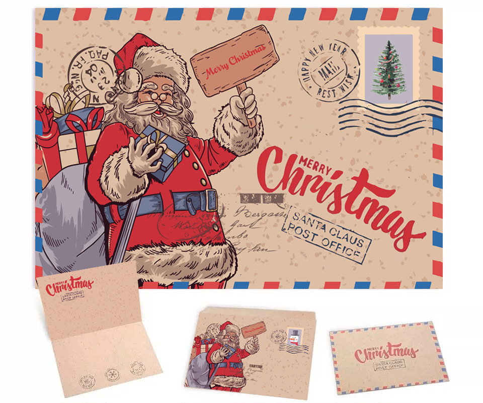 🔥Christmas Hot Sale - 🎅Vintage Kraft Christmas Cards