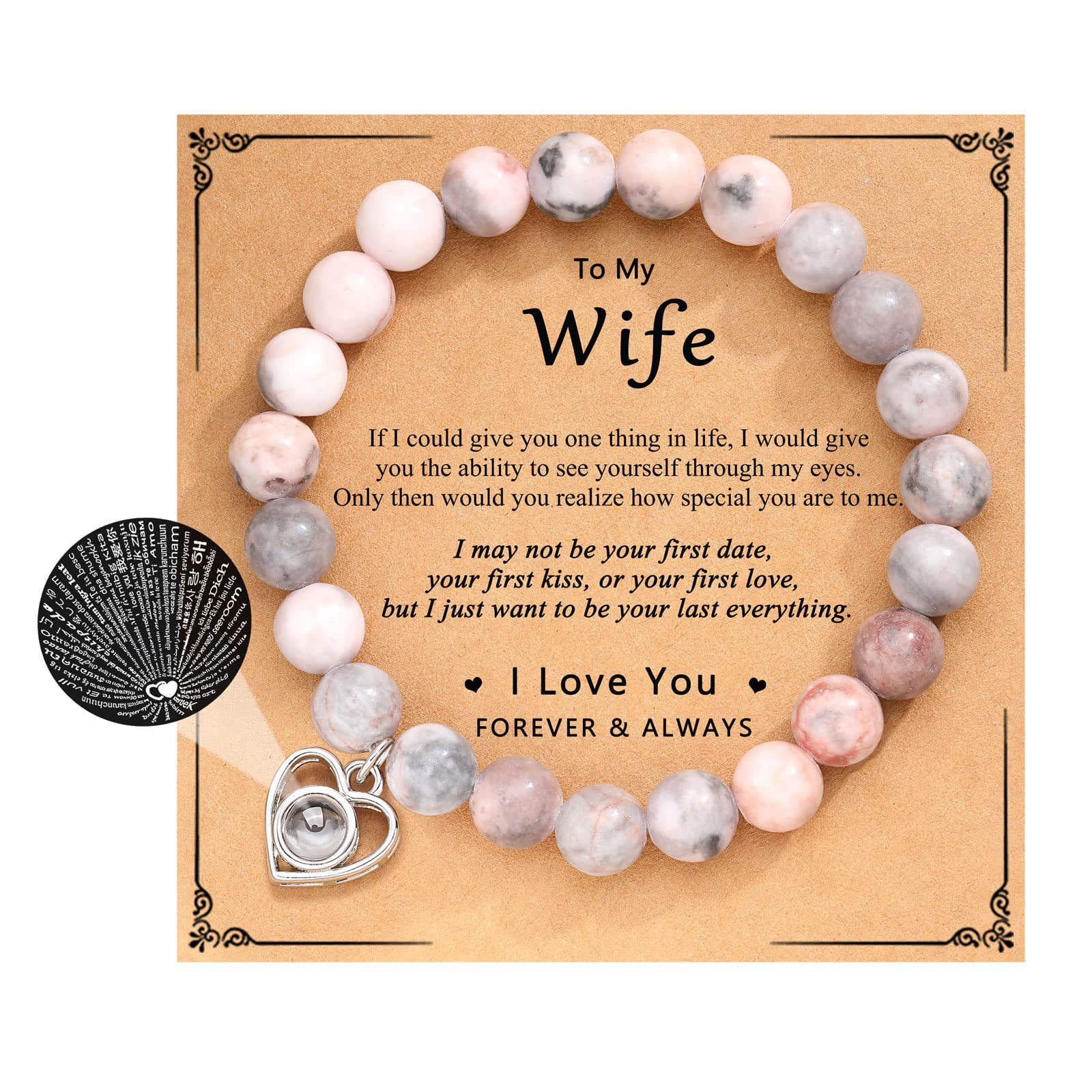 Natural Crystals Spiritual Bracelets - I Love You In 100 Laugues