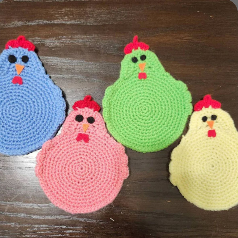 🐓Double Thick Crochet Chicken Potholder