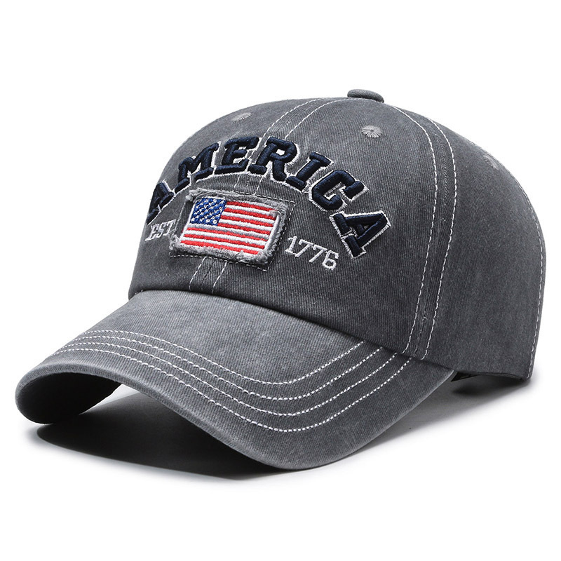 AMERICA EST. 1776" Patriotic Embroidered Denim Cap – A Tribute to Freedom