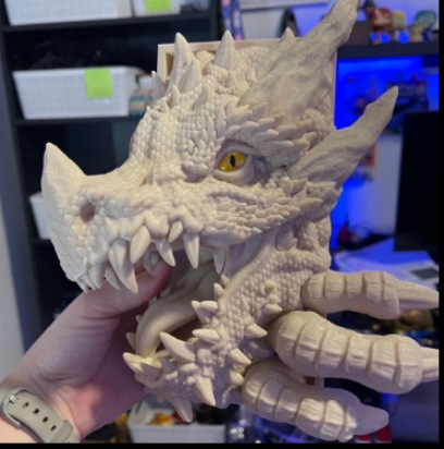 Dragon Book Bookshelf Ornament - 3D Print Book Nook Decor