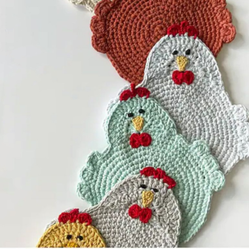 🐓Double Thick Crochet Chicken Potholder