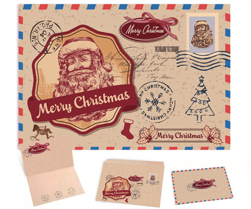 🔥Christmas Hot Sale - 🎅Vintage Kraft Christmas Cards