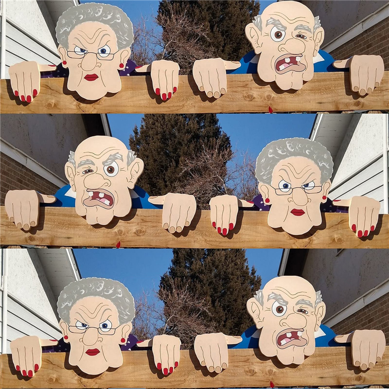 "Grumpy Guardians" Fence Decor