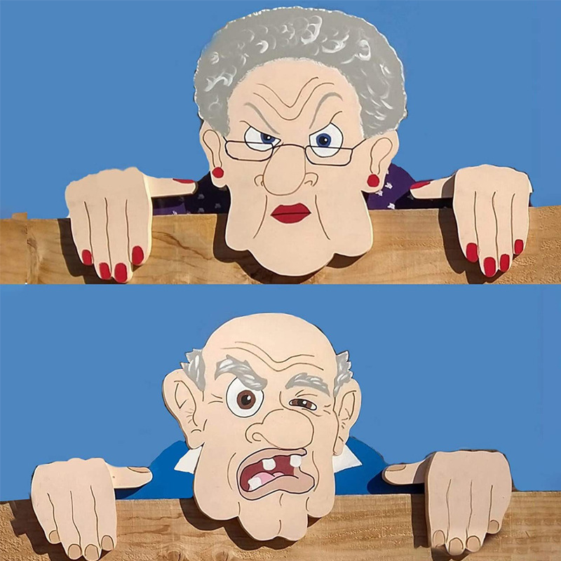 "Grumpy Guardians" Fence Decor