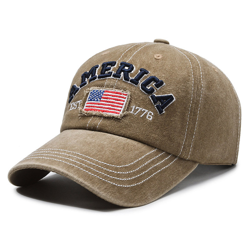 AMERICA EST. 1776" Patriotic Embroidered Denim Cap – A Tribute to Freedom