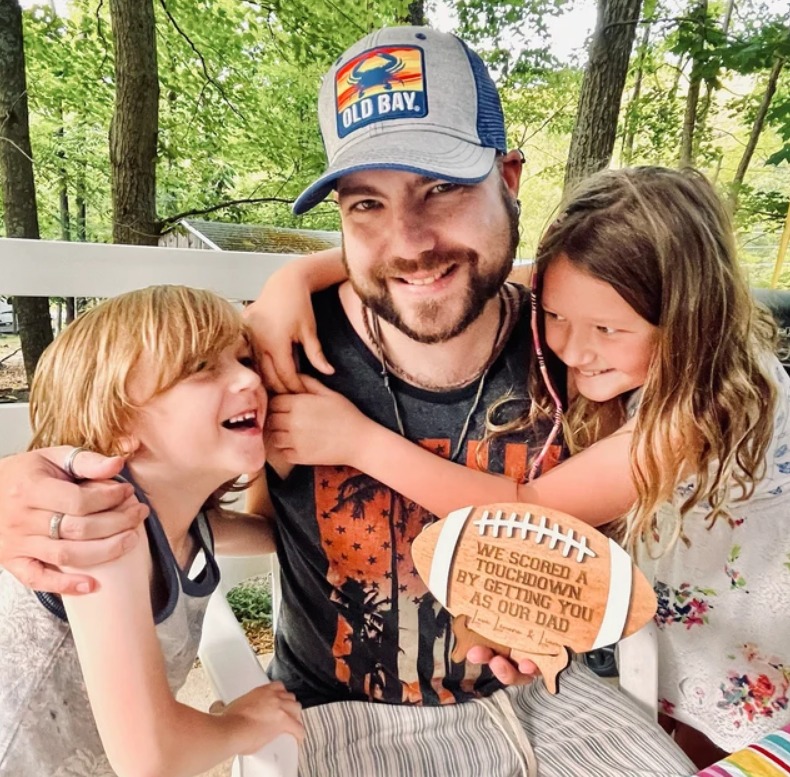 Football Sign for Dads-We scored a touchdown by getting you as our dad