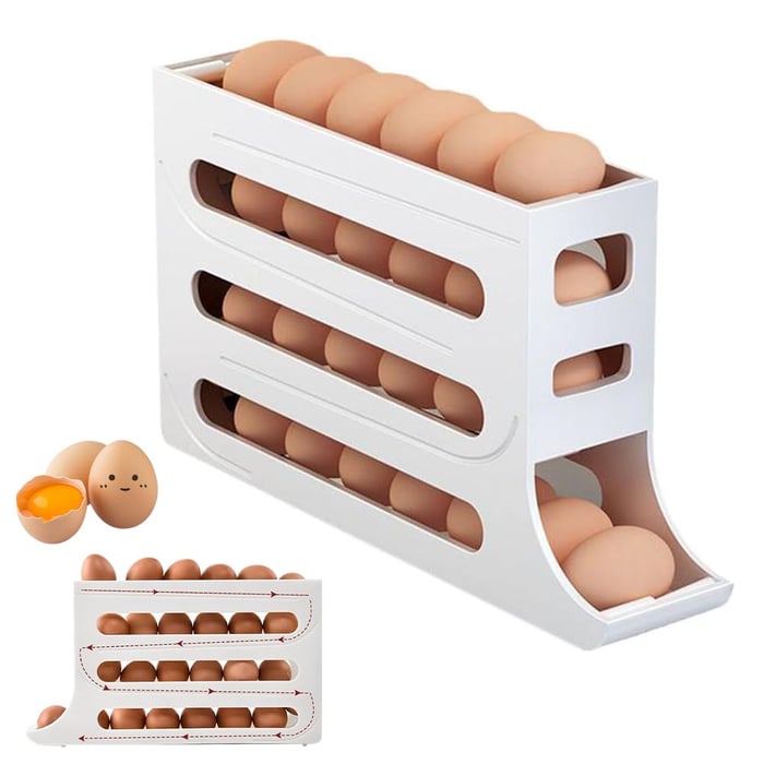 Egg Holder for Fridge-Eggs Dispenser Auto Rolling