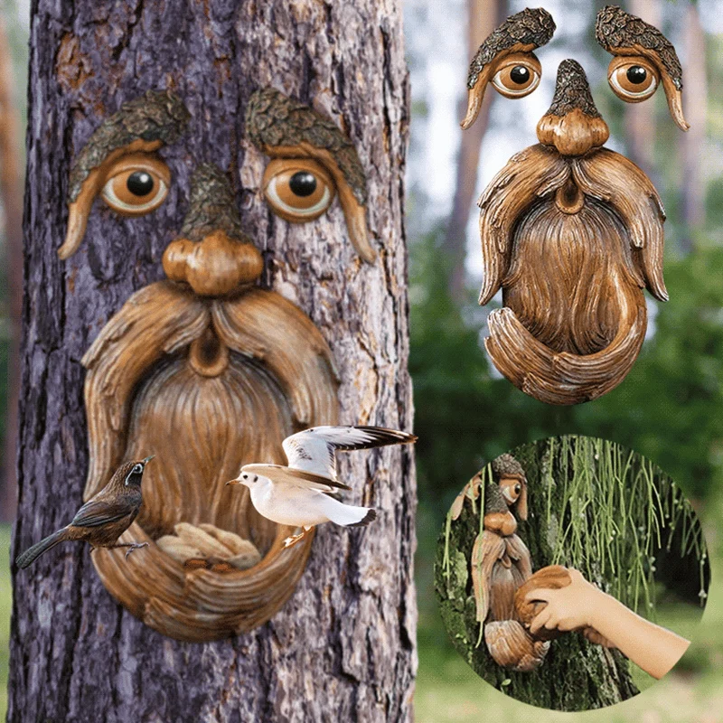 🌳Unique Bird Feeders for Outdoors - Old Man Tree Art 🔥
