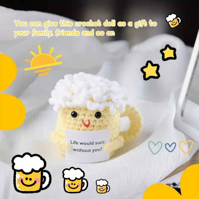🍺Handmade Beer Mug Decoration Doll-Life Would Succ Without You!