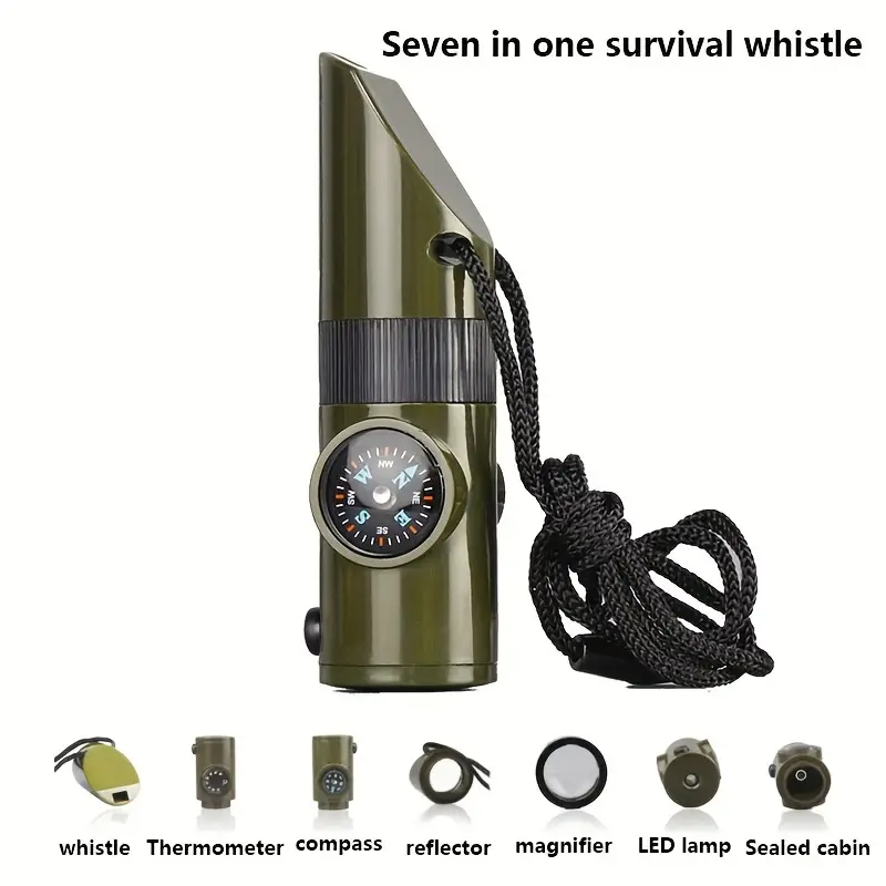 Outdoor 7 in 1 Multi-Functional Whistle