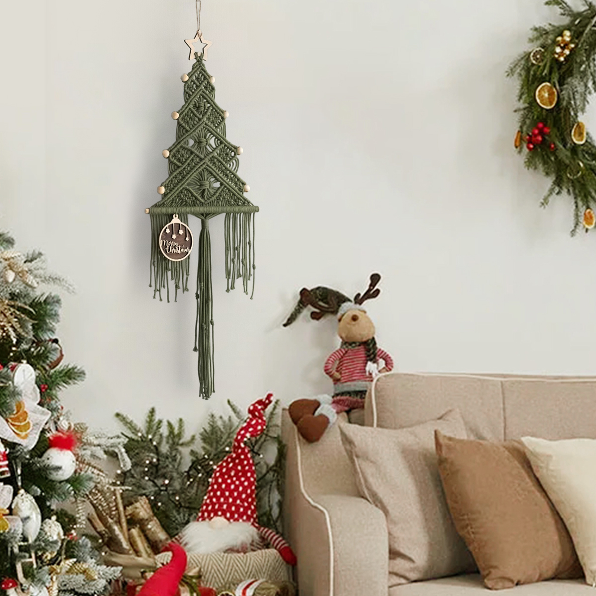 Boho Macrame Christmas Tree Hanging
