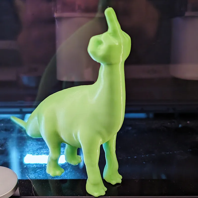 Funny 3D Printed Middle Finger Dinosaur