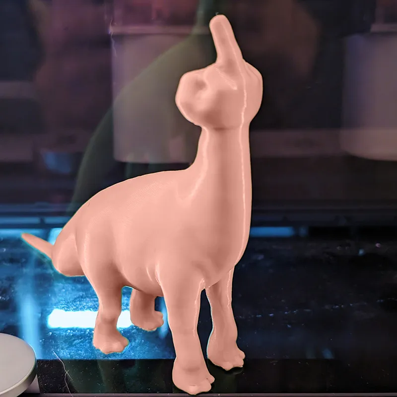 Funny 3D Printed Middle Finger Dinosaur