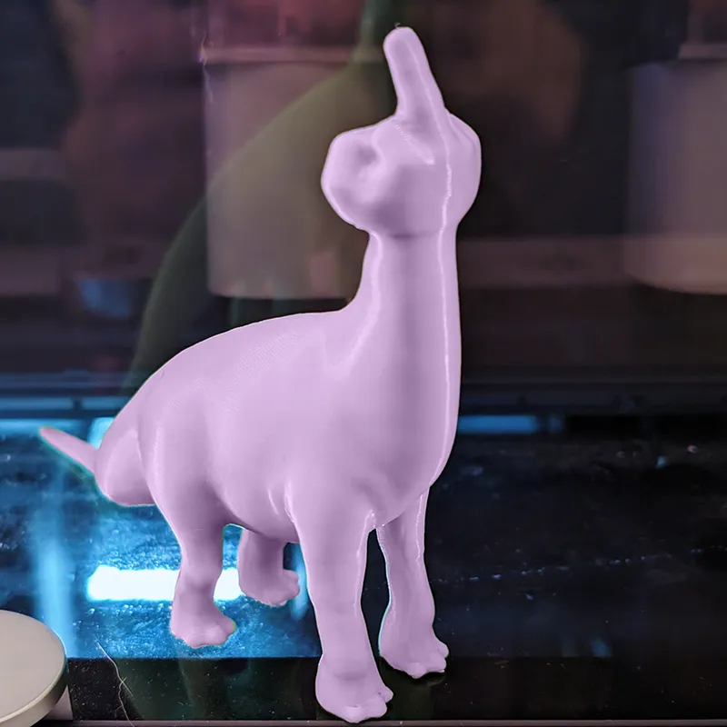 Funny 3D Printed Middle Finger Dinosaur
