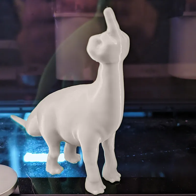 Funny 3D Printed Middle Finger Dinosaur