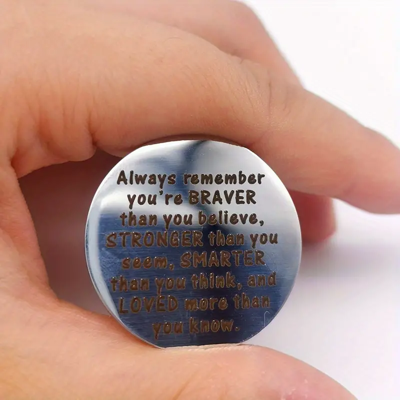 1pc pocket hug token long distance relationship keepsake stainless steel double sided inspirational gift for friends graduation gift for women men details 2