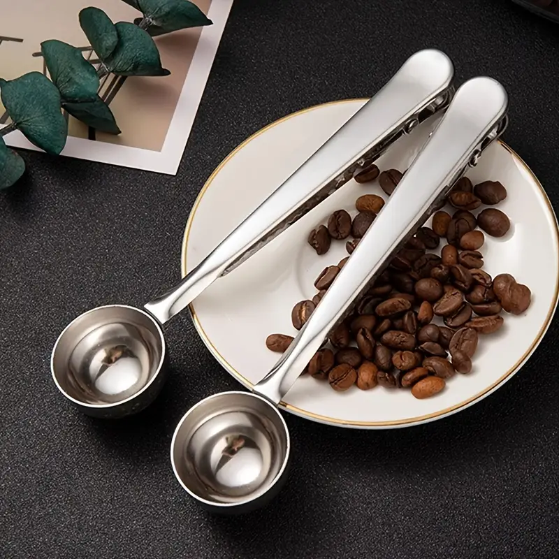 2-in-1 Stainless Steel Measuring Spoon With Sealing Clips