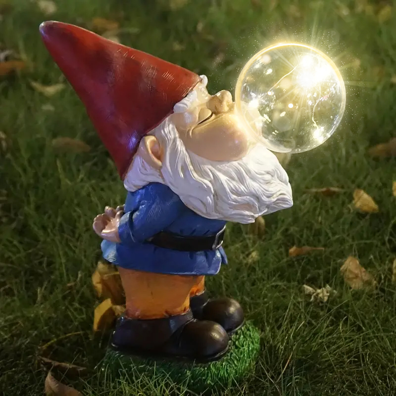 Jumbo & Hilarious Gnome Blowing A Bubble Garden Statue