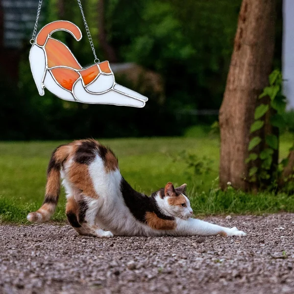 🐱Handcrafted Stained Glass Cat SunCatcher🌈